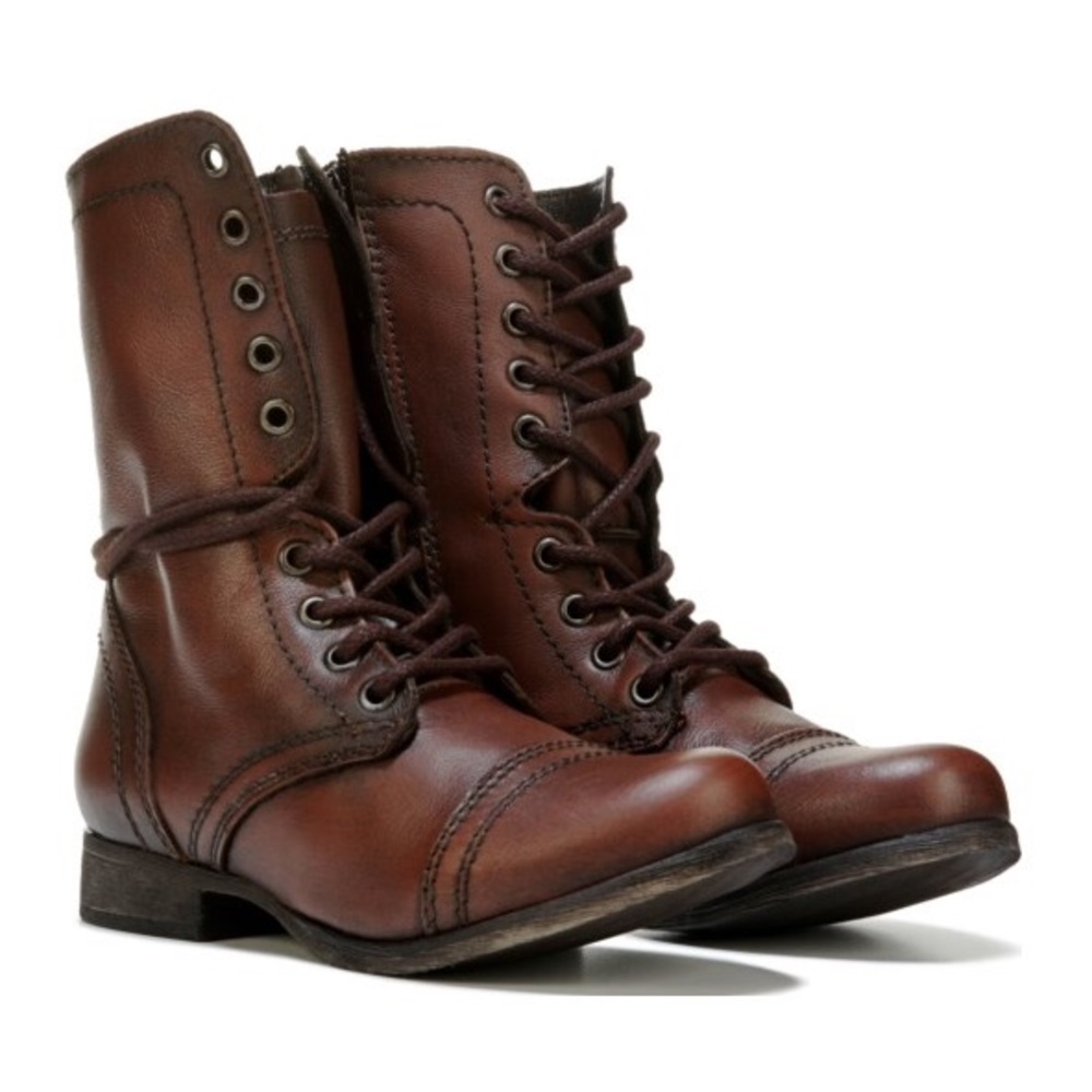 Brown Troopa leather combat boots